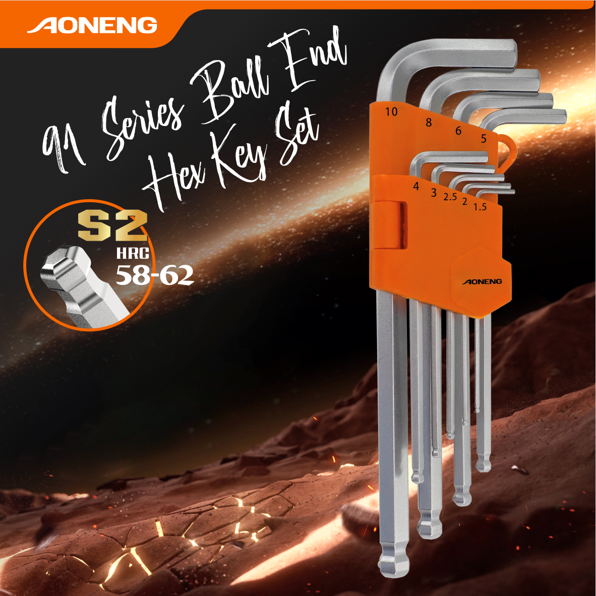 91 Series Ball End Hex Key Set